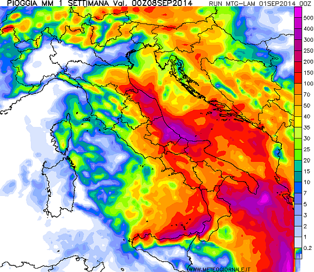Carte delle piogge previste per una settimana, nel messinese possibili cumulate notevoli! 1 33709 1 1