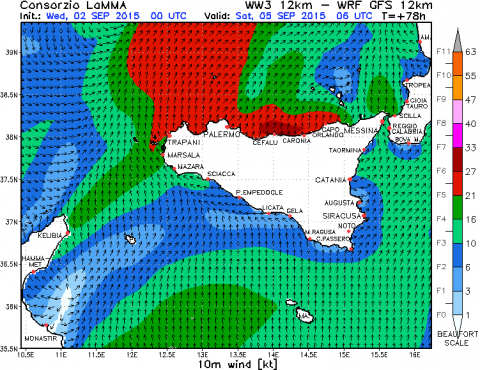 Ancora 4 giorni di caldo, più intenso tra 4 e 6 Settembre, poi calo termico e tendenza all'instabilità! 3 wind10m_C_web_50