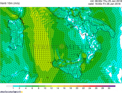 Ancora inverno inesistente. Venerdì si riaffaccia lo Scirocco! 7 wrf sud wind10m.000035